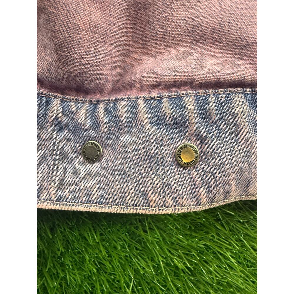 FOREVER 21 Acid Wash Denim Jacket Purple Women's M Oversized Trucker Jean Coat - Picture 6 of 16